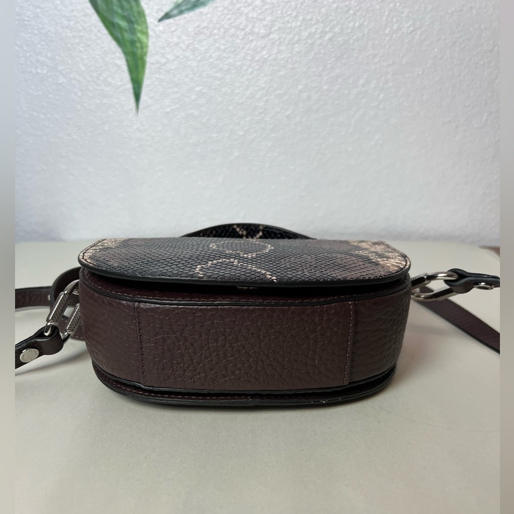 NWOT Vince Camuto Alexi Brown Leather Snake Crossbody - Picture 5 of 15